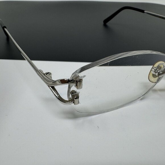 Cartier rimless metal optical Eyeglasses Frame Shiny Silver - Picture 5 of 16